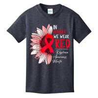 In October We Wear Red Sunflower Dyslexia Awareness Month Kids T-Shirt