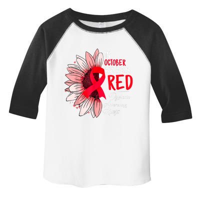 In October We Wear Red Sunflower Dyslexia Awareness Month Toddler Fine Jersey T-Shirt