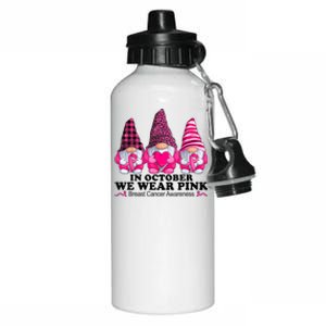 In October We Wear Unicorn Breast Cancer Awareness Aluminum Water Bottle