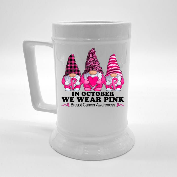 In October We Wear Unicorn Breast Cancer Awareness Beer Stein