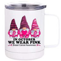 In October We Wear Unicorn Breast Cancer Awareness 12 oz Stainless Steel Tumbler Cup