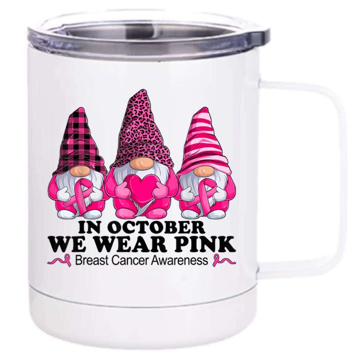 In October We Wear Unicorn Breast Cancer Awareness 12 oz Stainless Steel Tumbler Cup