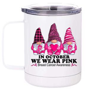 In October We Wear Unicorn Breast Cancer Awareness 12 oz Stainless Steel Tumbler Cup