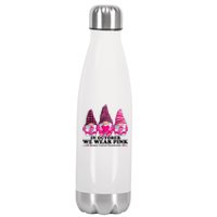 In October We Wear Unicorn Breast Cancer Awareness Stainless Steel Insulated Water Bottle