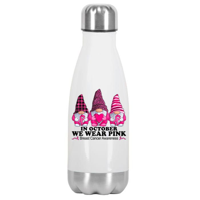 In October We Wear Unicorn Breast Cancer Awareness Stainless Steel Insulated Water Bottle