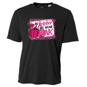 In October We Wear Pink Thanksgiving Breast Cancer Support Cooling Performance Crew T-Shirt