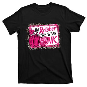 In October We Wear Pink Thanksgiving Breast Cancer Support T-Shirt