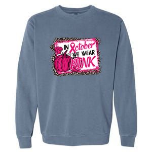 In October We Wear Pink Thanksgiving Breast Cancer Support Garment-Dyed Sweatshirt