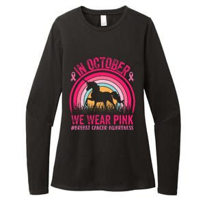 In October We Wear Pink Unicorn Breast Cancer Awareness Womens CVC Long Sleeve Shirt