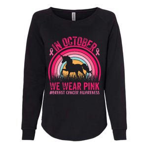 In October We Wear Pink Unicorn Breast Cancer Awareness Womens California Wash Sweatshirt