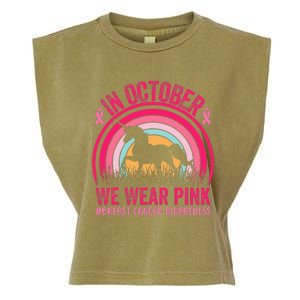 In October We Wear Pink Unicorn Breast Cancer Awareness Garment-Dyed Women's Muscle Tee