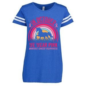 In October We Wear Pink Unicorn Breast Cancer Awareness Enza Ladies Jersey Football T-Shirt