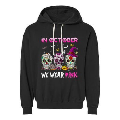 In October We Wear Breast Cancer Awareness Garment-Dyed Fleece Hoodie