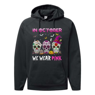 In October We Wear Breast Cancer Awareness Performance Fleece Hoodie