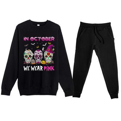 In October We Wear Breast Cancer Awareness Premium Crewneck Sweatsuit Set