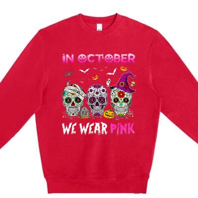 In October We Wear Breast Cancer Awareness Premium Crewneck Sweatshirt