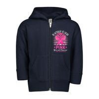 In October We Wear Pink Ribbon Breast Cancer Awareness Toddler Zip Fleece Hoodie