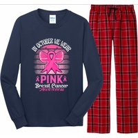 In October We Wear Pink Ribbon Breast Cancer Awareness Long Sleeve Pajama Set