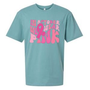 In October We Wear Pink Breast Cancer Month Sueded Cloud Jersey T-Shirt