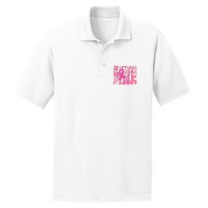 In October We Wear Pink Breast Cancer Month PosiCharge RacerMesh Polo