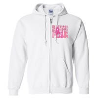 In October We Wear Pink Breast Cancer Month Full Zip Hoodie