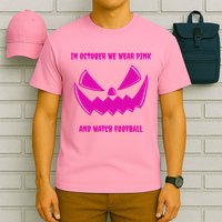 In October We Wear Pink And Watch Football Breast Cancer T-Shirt