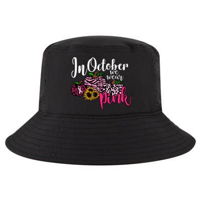 In October We Wear Pink Fall Autumn Support Breast Cancer Cool Comfort Performance Bucket Hat