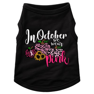 In October We Wear Pink Fall Autumn Support Breast Cancer Doggie Tank