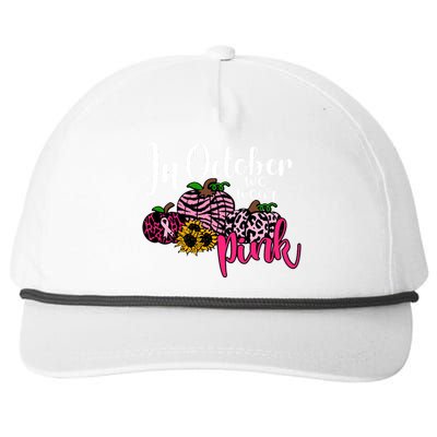 In October We Wear Pink Fall Autumn Support Breast Cancer Snapback Five-Panel Rope Hat