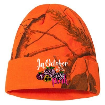 In October We Wear Pink Fall Autumn Support Breast Cancer Kati Licensed 12" Camo Beanie