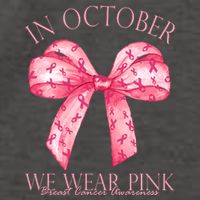 In October We Wear Pink Breast Cancer Awareness Bow Ribbon Vector Backpack