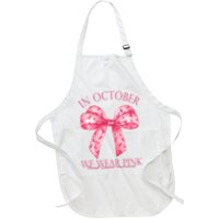 In October We Wear Pink Breast Cancer Awareness Bow Ribbon Apron