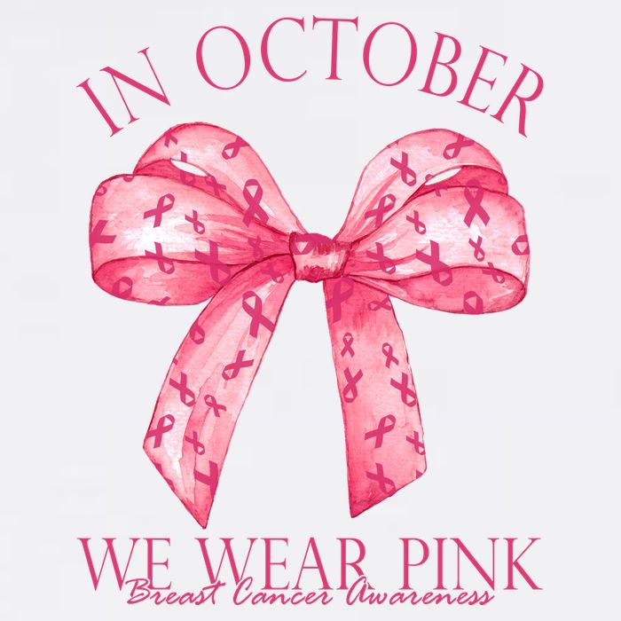 In October We Wear Pink Breast Cancer Awareness Bow Ribbon Apron