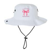 In October We Wear Pink Breast Cancer Awareness Bow Ribbon Legacy Cool Fit Booney Bucket Hat