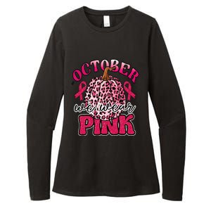 In October We Wear Pink Pumpkin Breast Cancer Awareness Womens CVC Long Sleeve Shirt