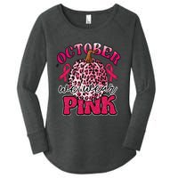 In October We Wear Pink Pumpkin Breast Cancer Awareness Women's Perfect Tri Tunic Long Sleeve Shirt