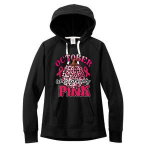 In October We Wear Pink Pumpkin Breast Cancer Awareness Women's Fleece Hoodie