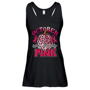 In October We Wear Pink Pumpkin Breast Cancer Awareness Ladies Essential Flowy Tank