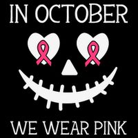 In October We Wear Pink Breast Cancer Halloween Breast Cancer Awareness Backpack