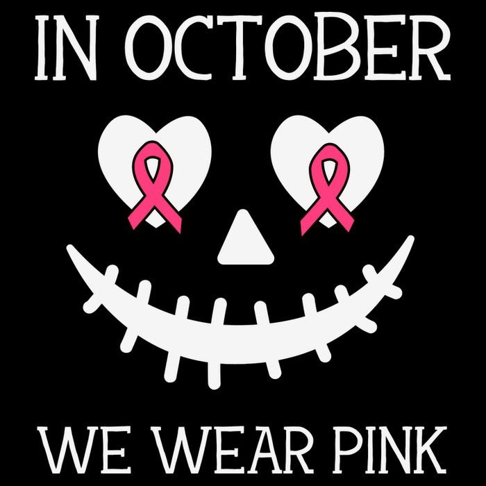 In October We Wear Pink Breast Cancer Halloween Breast Cancer Awareness Backpack