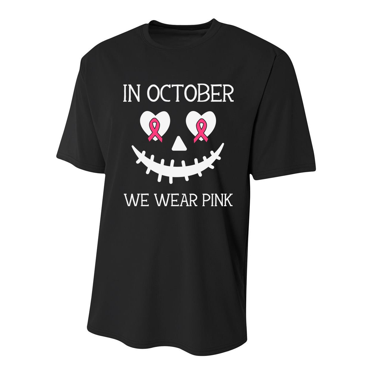 In October We Wear Pink Breast Cancer Halloween Breast Cancer Awareness Youth Performance Sprint T-Shirt