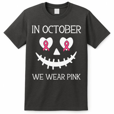 In October We Wear Pink Breast Cancer Halloween Breast Cancer Awareness T-Shirt