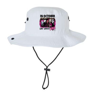 In October We Wear Pink Horror Movie Halloween Breast Cancer Legacy Cool Fit Booney Bucket Hat