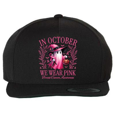 In October We Wear Breast Cancer Awareness Halloween Wool Snapback Cap