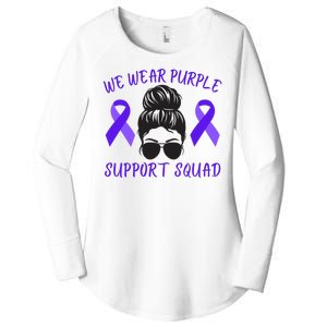 In October We Wear Purple Domestic Violence Awareness Purple Ribbon Women's Perfect Tri Tunic Long Sleeve Shirt