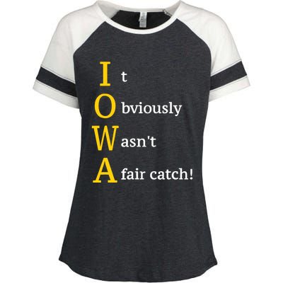 It Obviously Wasn’T A Fair Catch Enza Ladies Jersey Colorblock Tee