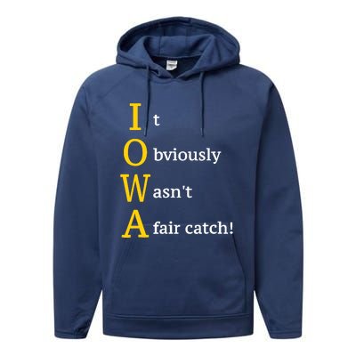 It Obviously Wasn’T A Fair Catch Performance Fleece Hoodie