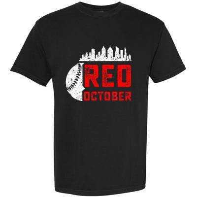 In October We Red Baseball Garment-Dyed Heavyweight T-Shirt