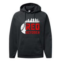 In October We Red Baseball Performance Fleece Hoodie