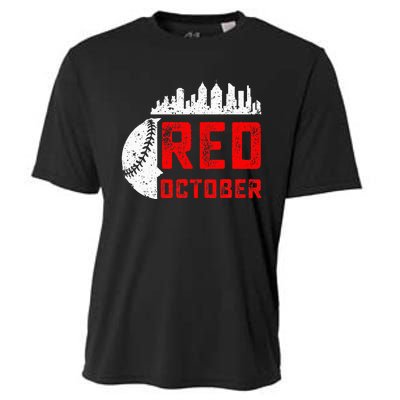 In October We Red Baseball Cooling Performance Crew T-Shirt